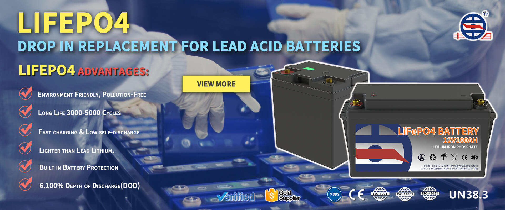 Lead acid replacement battery banner